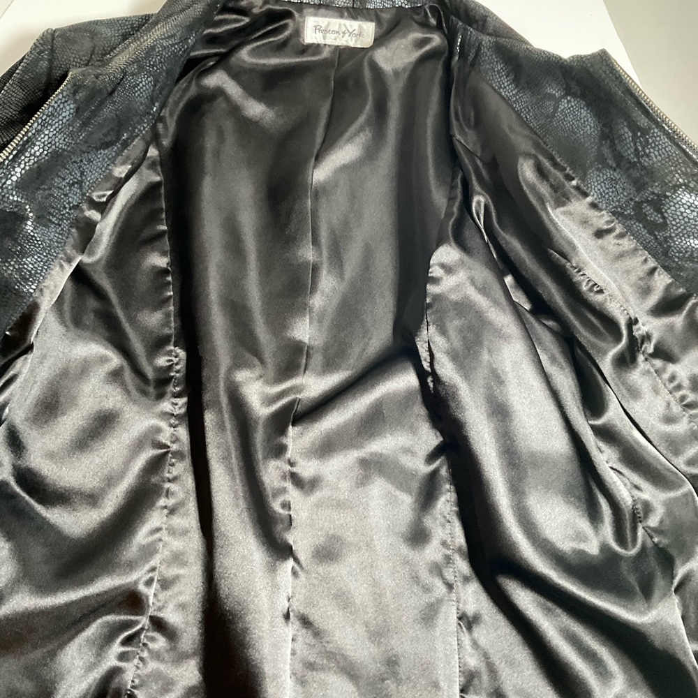 Preston & York snake skin print Black Leather Jacket size medium vintage Y2k - Picture 11 of 11